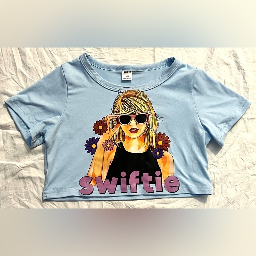 Swiftie Blue Kids Crop Top